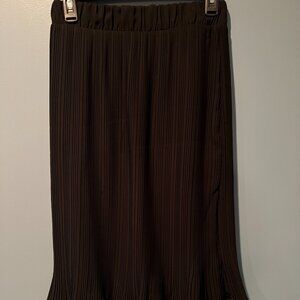 Pleione Black Size S Long Pleated Black Skirt